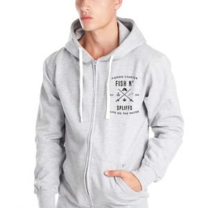 Double Fish Logo Zip Up Hoody